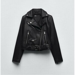 Zara Women's Faux Leather Biker Jacket M
